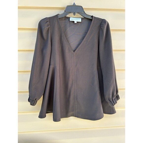 Tuckernuck Women’s Size S Black Easton Swing Flare Blouse Quiet Luxury C… - Picture 1 of 6